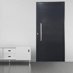 Kit com 2 Portas Pivotantes de Alumínio 210 X 100cm com Puxador Veneza Esquadrias Bergame Preto