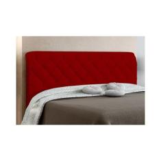 Cabeceira Cama Box Casal 140cm Paris Veludo Vermelho - JS Móveis, Verm