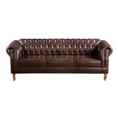 Sofá Chesterfield Dom Pedro 3 Lugares Decoração Retrô Vintage - Bella 