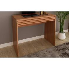 Escrivaninha p/ Escritório c/ 1 Gaveta Ripada ME4173 Amêndoa - Tecno Mobili