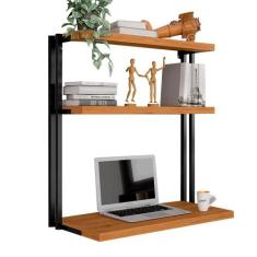 Escrivaninha Suspensa Industrial Creta Preto/cina - Moveis Arapongas -