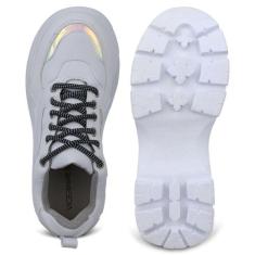 Tênis Feminino Sneaker Plataforma Salto 2020 - NH, Branco, 35