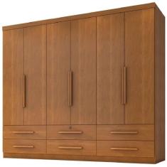 Guarda Roupas Casal 6 Portas 6 Gavetas Maximus Zanzini Madeirado - ZAN