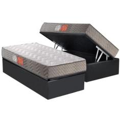 Cama Box Baú Solteiro: Colchão Espuma D45 Paropas Pasquale + Base CRC 