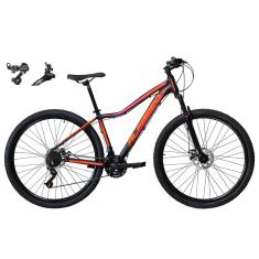 Bicicleta Aro 29 Feminina Alfameq Pandora 21v Câmbios Shimano Freio a Disco Suspensão Dianteira-Feminino
