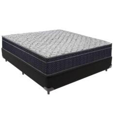 Cama Box Preto E Colchão Airtech 150 Espuma D45 Viúvo Ortobom