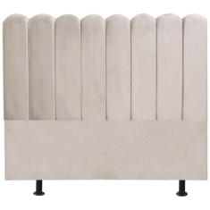 Cabeceira Nuvem Cama Box Queen 160 Cm Alanis Suede Bege