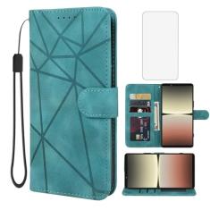Wanyuexes Capa para Xperia 5 IV, Sony 5 IV XQCQ62B-GC Capa carteira com protetor de tela de vidro temperado, pele PU flip suporte suporte para cartão de crédito capa de telefone para Sony Xperia 5 IV