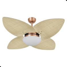 Ventilador de Teto Dormamu Cobre 4 Pés Palmae Natural 127V com Control