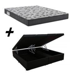 Cama Box Baú Bipartido Casal + Colchão Ortobom Iso 1.0.0 D33 58x138x18