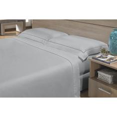 Lençol Bordado Fio Egipcio 300 Fios 100% Algodão Elements Camesa Casal