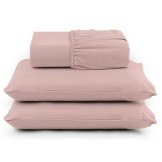 Jogo de Cama Casal Percal 400 Fios 3 Pçs Com Barra Na Fronha - Pailo C