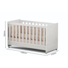 Berço Mini Cama 2 Em 1 Quarto Infantil Bebê 4 Rodinhas/Rodízios Encanto