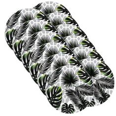 Sousplat Cinza/Folhagens - NSW, Sem base, 12 Peças