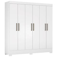 Guarda Roupa Casal 180cm 6 Portas Vanci D02 Branco - Mpozenato