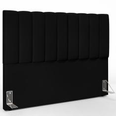 Cabeceira Cama Box Casal Queen 160 Cm Dália W01 Suede Preto