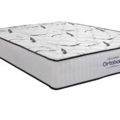 Cama Box Solteiro: Colchão Espuma Ortobom D45 High Foam + Base Crc Courano White(88X188)