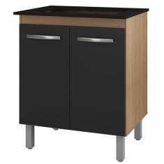 Balcao Para Cooktop 5 Bocas Jade Mobbs - Moblis Móveis, Savana Preto