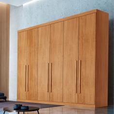 Guarda Roupa Casal Encanto 100 MDF 6 Portas e 4 Gavetas Rufato - Naturalle