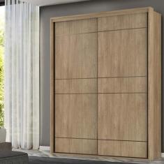 Guarda Roupa Solteiro 2 Portas MDF 1,70 m Qualitá Belmax, Carvalho/Off