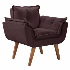 Poltrona Opalla Pés Palito Marrom