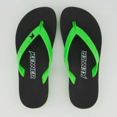 Chinelo Kenner New Summer Verde e Preto-Masculino