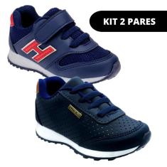 Kit 2 Tênis Masculino Infantil de Criança Casual Escolar-Masculino