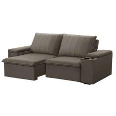 Sofá 3 Lugares Retrátil e Reclinável Ballarat Veludo Castor - Ferguile