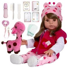 Boneca Baby Alive Castanho Reborn Realista com 8 Acessorios
