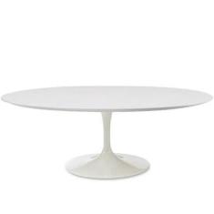 Mesa de Jantar Saarinen Oval 137x90 cm Laqueada Branco