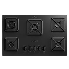 Cooktop Brastemp 5 Bocas A Gás, Grades De Ferro Fundido E Chamas Especiais - Bds75ae Bivolt