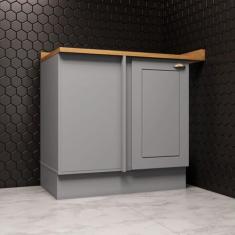 Balcão Para Cozinha Canto Reto 1 Porta com Tampo Emily - Espresso Móve