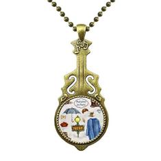 DIYthinker Colar Dress Umbrella France Life com pingente de guitarra antiga