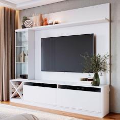 Rack Com Painel Para Tv Até 50 Polegadas 2 Portas 2021 Bac Branco - Quiditá Móveis