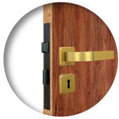 Fechadura Roseta Módena Bronze Latonado Interna MGM