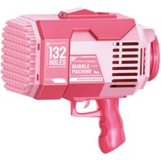 Arminha Lançador Bolhas de Sabão - Luz LED - Bazooka - 132 Furos