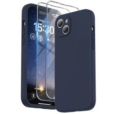 SURPHY Capa projetada para iPhone 15 Plus com protetor de tela e cordão, alça de telefone e capa de telefone de silicone líquido (proteção para câmera e forro de microfibra macia) 6,7 polegadas 2023,