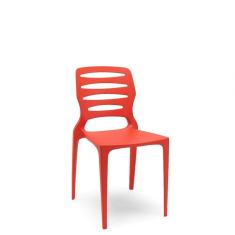 Cadeira Ville 63 Vermelho - Kit com 4 Unidades Branco