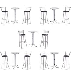 Kit 5 Bistros Com 5 Banquetas Cromadas-gatmagazine