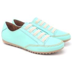 Mocatênis Feminino Casual Couro com Elástico-Feminino