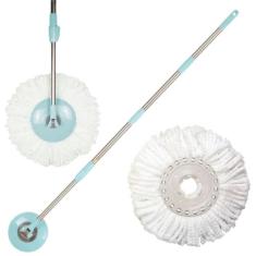 Kit Cabo Mop Giratorio Esfregao Limpeza Pratica Mor + Refil para Esfre