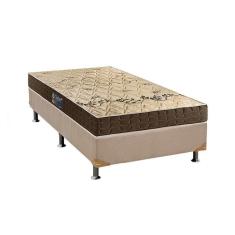 Cama Box Solteiro: Colchão Espuma Anjos D28 Confort + Base Crc Suede Clean(88X188)