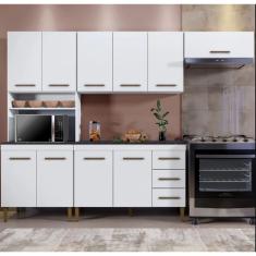Cozinha Completa Atenas 10 Portas 3 Gavetas Kaiki Móveis - Branco