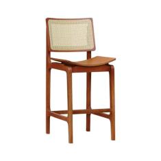 Banqueta Alta Bistrô Gus - Amêndoa - Madeira