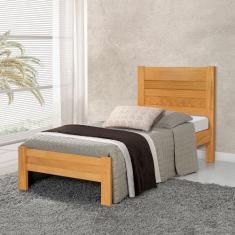 Cama Solteiro com Colchão Lara Madeira - Imbuia - MAIS MADEIRA