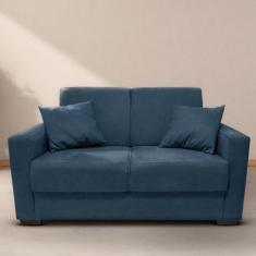 Sofá Estofado 2 Lugares Sala Estar Recepção Mariana Suede Azul Marinho