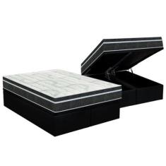 Cama Box Baú Queen: Colchão Molas Bonnel Orthoflex Venezia + Base CRC 