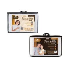 Kit de Travesseiros Para Casal - Intermediário e Macio - Favos de Mel 