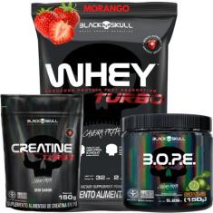 Kit Suplemento Combo Whey Turbo 907g + Creatina 150g + Pre Treino B.O.