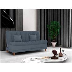 Sofá-cama 3 Lugares Casal Reclinável Veludo Matrix Duda, Azul, 3